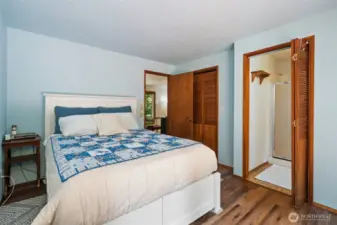 Primary with walk in closet and 3/4 bath