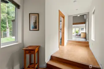 This hallway leads you to the bedrooms, bathrooms, utility room and additional common areas.