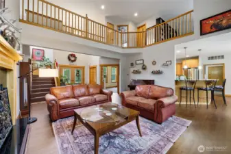 Gatherings are easy with the living room open to the kitchen and dining area.