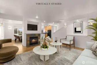 Spacious Living with gas fireplace
