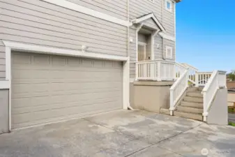 Extensive driveway and oversized two-car garage