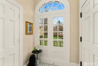 Private entrance with coat closet