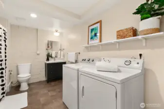 Full bath and laundry in lower level