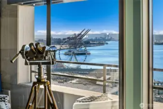 Watch the ferries and cruise ships or take up bird watching!