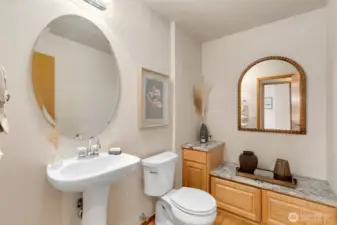 Main floor half bath. Plenty of room to add shower + easy access to plumbing.