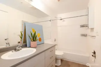 Freshly painted bathroom