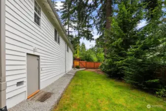 Fully Fenced Backyard with Access to Crawl Space