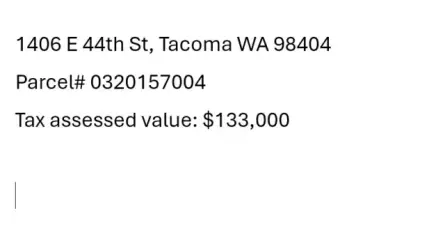 Tax Assessed Value