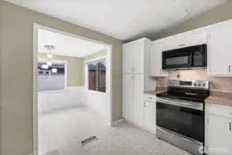 Open into a dining/breakfast nook.