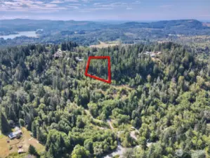 Overhead view with approximate boundaries in red.
