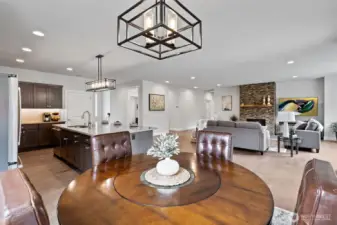 Thoughtfully designed eating area, off gourmet kitchen, great for casual meals, homework or morning coffee