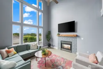 Cozy fireplace in open concept living spaces are perfect for entertaining or everyday living.