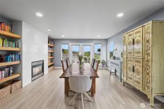 Spacious dining room just off from the kitchen allows for ease of entertainment all year long.