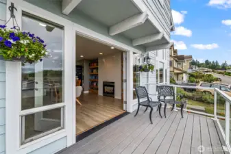 French doors open up to your balcony deck.