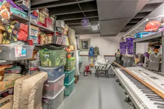 Huge storage area and closet on lower level.