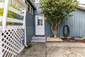 Exterior door to studio area. Studio is also accessed from the main house.