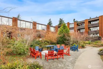 Seating area in the Grove