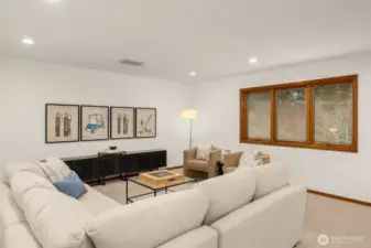 Enjoy movie or game nights in this expansive bonus room