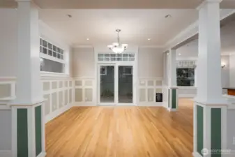 Easily access your back patio and walk way to your 2 car garage through these sliding glass doors