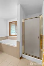 Nice jetted soaking tub. (it has never been used by the current owners)