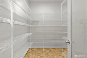 Spacious walk-in pantry