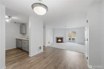 Kitchen, Living room