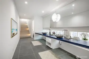 Bathroom with direct pool access along with the 2nd and 3rd bedrooms