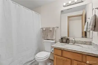 Full Bathroom in the lower level near th ebedroom