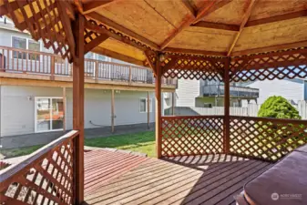 Gazebo with Hot Tub Currently. Seller has no knowledge of working condition. Could be removed to make a nice entertaining space or garden addition