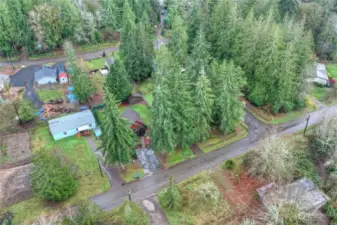 Drone photo showcasing double lot