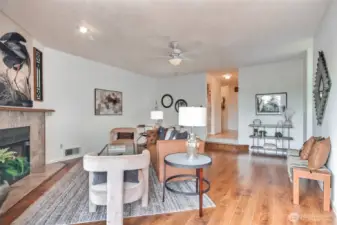 wood burning fireplace...