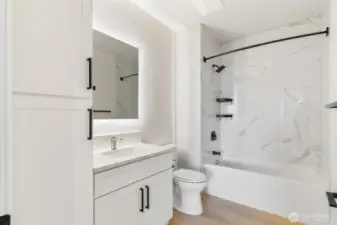 Guest bath - fully remodeled - heated floors