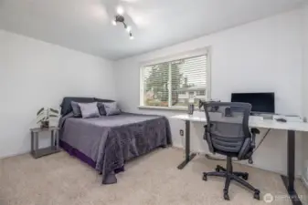 The second main floor bedroom, looking over the front of the home.