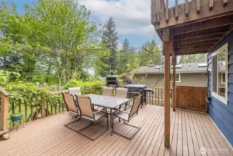 The other half of the back deck with a large area for eating
