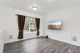 Living room with new flooring