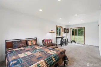 Lower Level Living Space with walk-out Sliding Door
