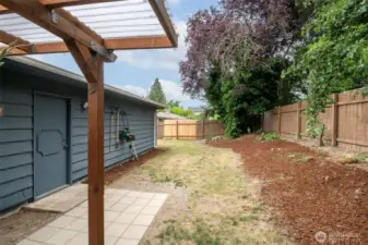 Fully fenced backyard.