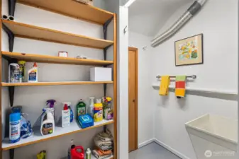 Lower level utility room with utility sink.