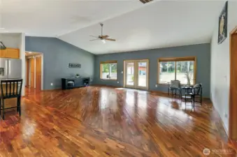 Walk in to stunning Asian walnut hardwood floor