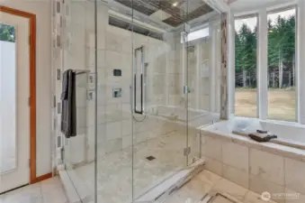 Multiple rain heads, steam room settings - this is no ordinary shower