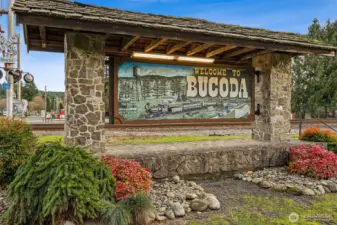 Welcome to Bucoda, Washington’s oldest incorporated town, and proof that small places can have big personality. This historic sign nods to Bucoda’s railroad roots, coal mining past, and deep community pride, with the tracks still running right behind it. The water tower, the trains, and the sunset backdrop all tell the story. This is a town that knows where it came from and still shows up for itself, whether it’s a summer parade or a full-month Halloween takeover. Living here means embracing charm, history, and a pace that feels refreshingly human.