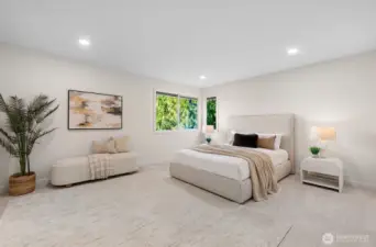 Large Primary suite with views of Newcastle Golf