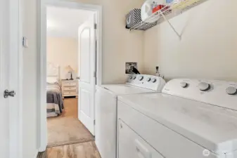 In home laundry area washer and dryer included.