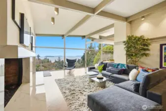 Living room as you walk through foyer.