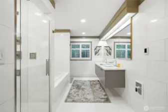 Fully remodeled primary bathroom.