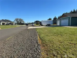 Gravel off street parking which is also a French Drain
