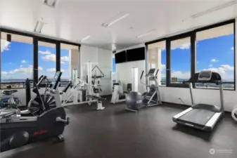 Amenities abound including a gym.