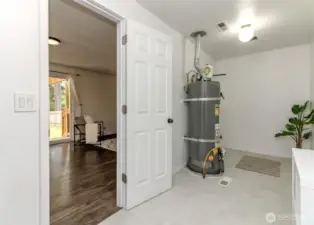 Extra storage area in the utility room.