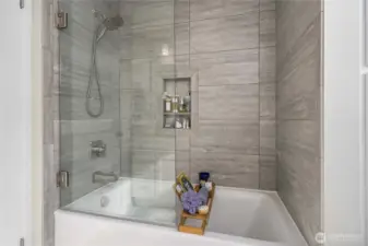 This Custom Shower and Tub significantly enhances the aesthetic appeal of your Home’s Bathroom; a Spa-like retreat within your own residence! And it’s even deep enough for the tall people in the family! Relax and Enjoy!