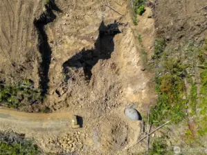 Gravel pit looking straight down.